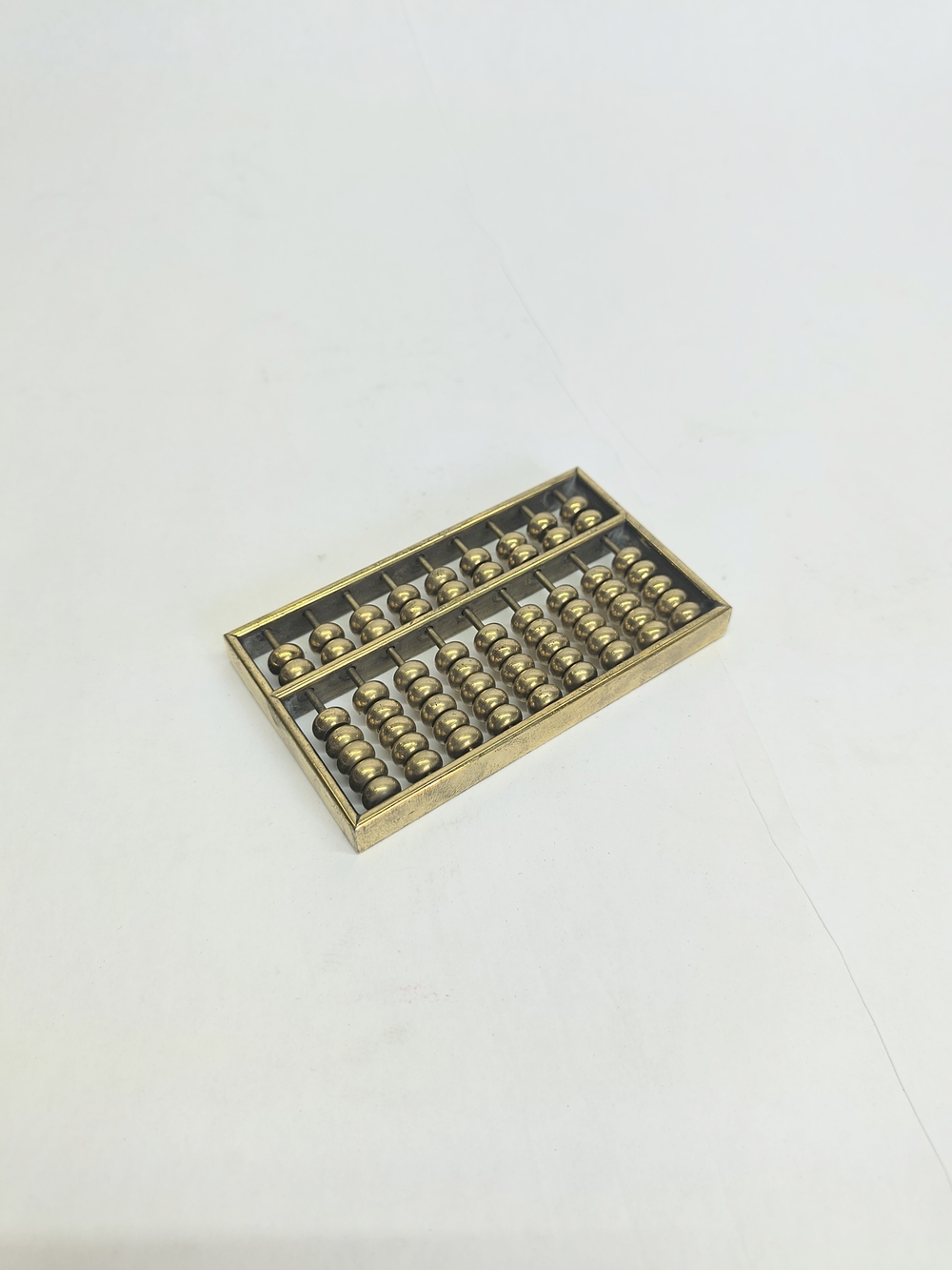 VINTAGE Miniature Brass Chinese Abacus Math Calculations Addition Subtraction